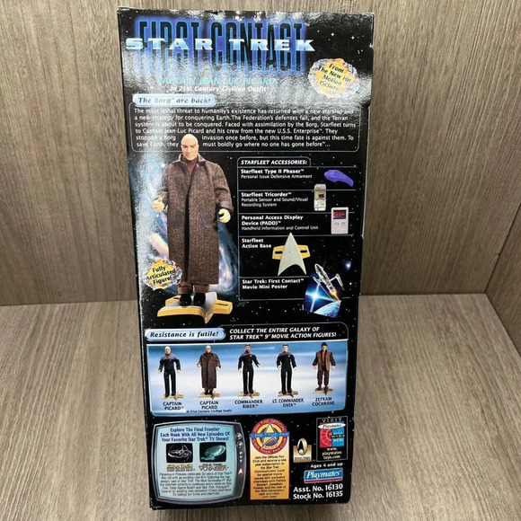 Star Trek First Contact Captain Jean-Luc Picard Action Figure- Playmates Toys - Picture 6 of 9